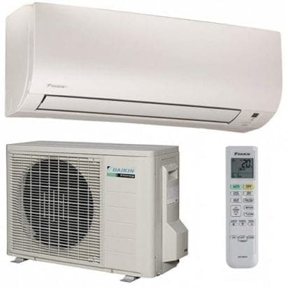 airco prijs van een complete unit set met binnen en buitenunit van Daikin