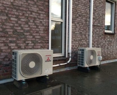 Airco 2 buitenunits op ene plat dak